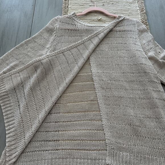 NWT Lane Bryant Beige Oatmeal Open Back Loose Knit Sweater Sz 14 16 Boho - Picture 7 of 7